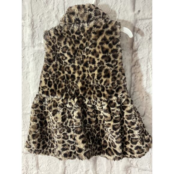 Little Lass Size 18 Mos. Leopard cheetah Button Up Vest Jacket - Picture 6 of 6